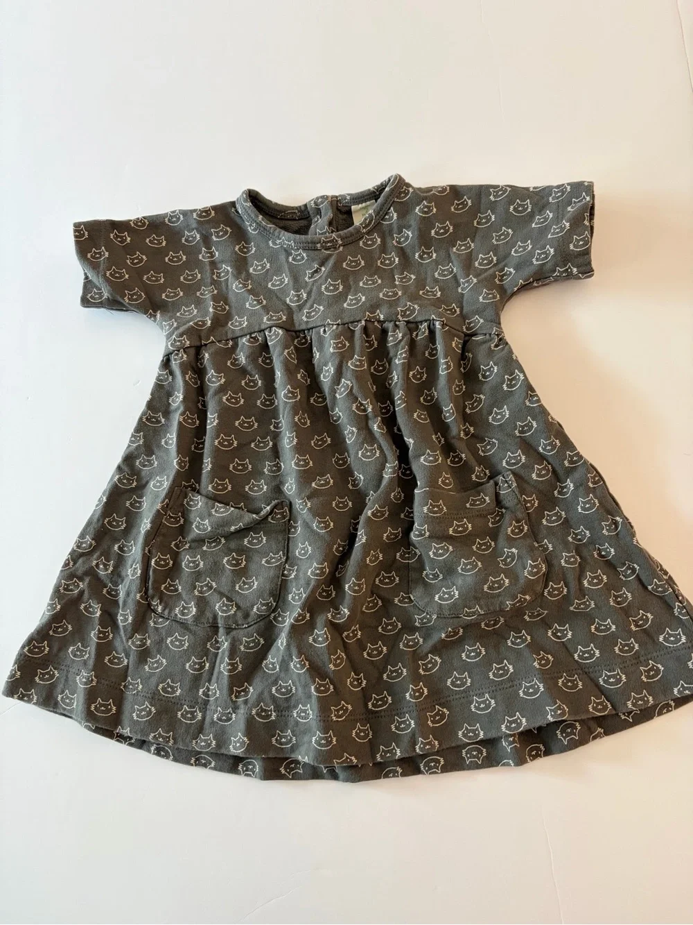 kate quinn Gray Cat Pocket Dress for Girls